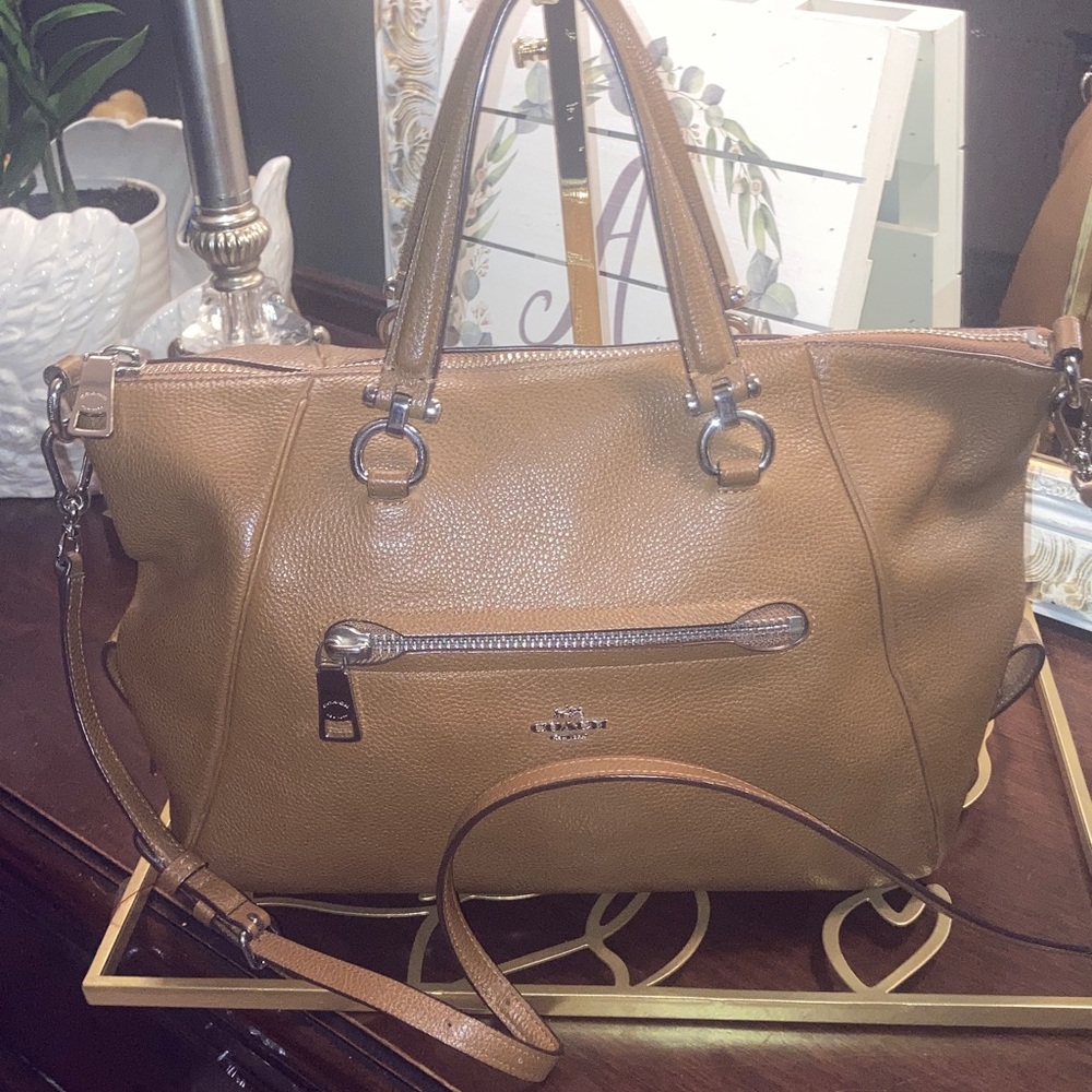 Genuine Coach  Prairie Satchel  Brown Leather  2 way Shoulder Bag